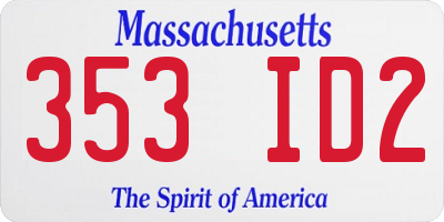 MA license plate 353ID2