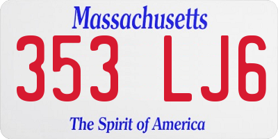 MA license plate 353LJ6