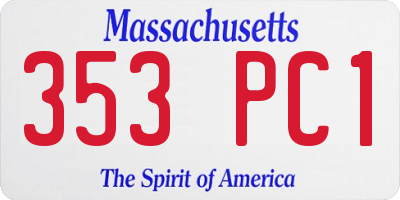 MA license plate 353PC1