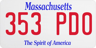 MA license plate 353PD0