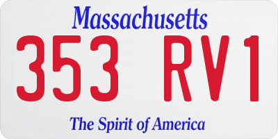 MA license plate 353RV1