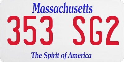 MA license plate 353SG2