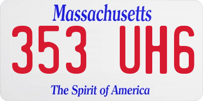 MA license plate 353UH6