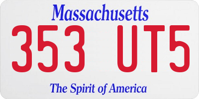 MA license plate 353UT5
