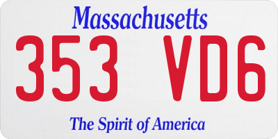 MA license plate 353VD6