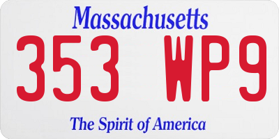MA license plate 353WP9