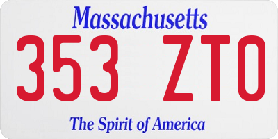 MA license plate 353ZT0