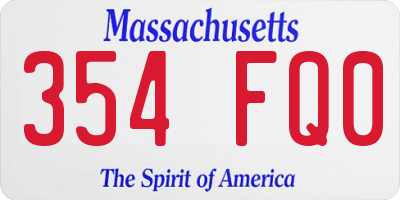 MA license plate 354FQ0