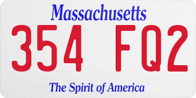 MA license plate 354FQ2