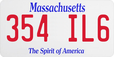 MA license plate 354IL6