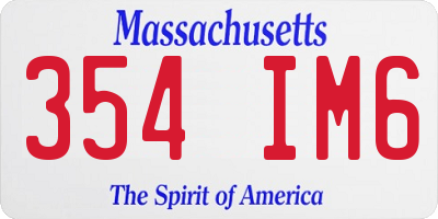 MA license plate 354IM6