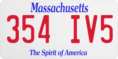 MA license plate 354IV5