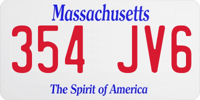 MA license plate 354JV6