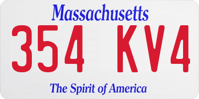 MA license plate 354KV4