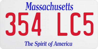MA license plate 354LC5