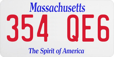 MA license plate 354QE6