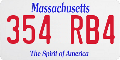 MA license plate 354RB4