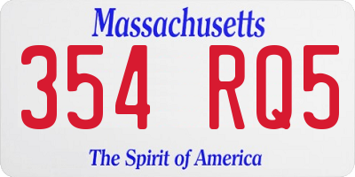 MA license plate 354RQ5