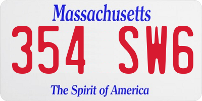 MA license plate 354SW6