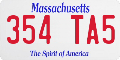 MA license plate 354TA5