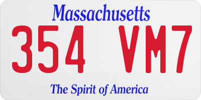 MA license plate 354VM7