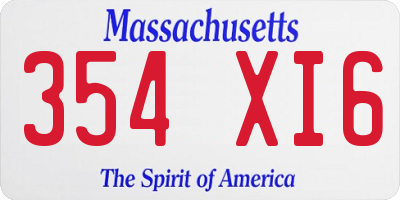 MA license plate 354XI6