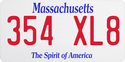 MA license plate 354XL8