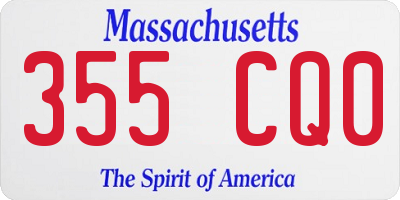MA license plate 355CQ0