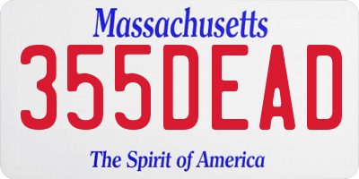 MA license plate 355DEAD