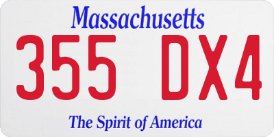 MA license plate 355DX4