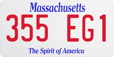 MA license plate 355EG1