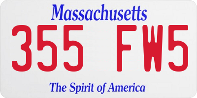 MA license plate 355FW5