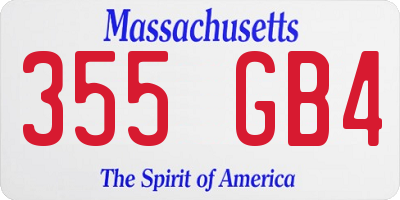 MA license plate 355GB4