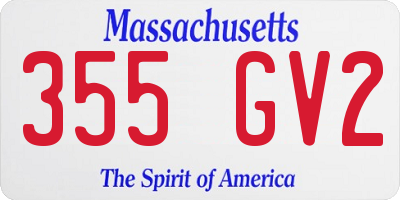 MA license plate 355GV2