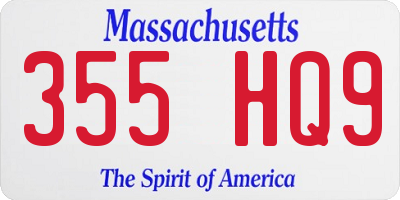 MA license plate 355HQ9