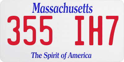 MA license plate 355IH7