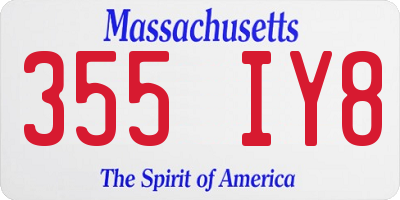 MA license plate 355IY8