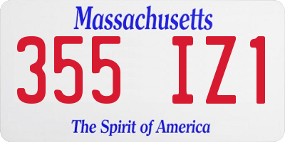 MA license plate 355IZ1