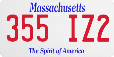 MA license plate 355IZ2