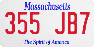 MA license plate 355JB7