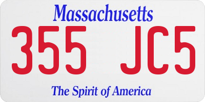 MA license plate 355JC5