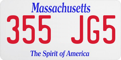 MA license plate 355JG5