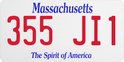MA license plate 355JI1