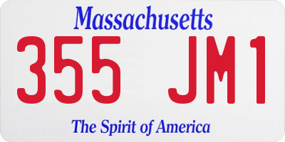MA license plate 355JM1