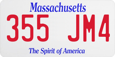 MA license plate 355JM4