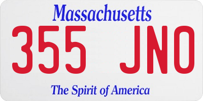 MA license plate 355JN0