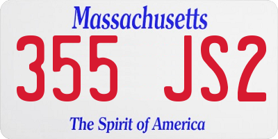 MA license plate 355JS2