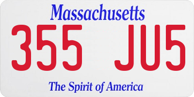 MA license plate 355JU5