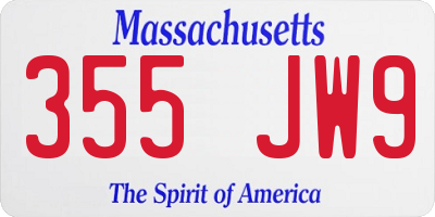 MA license plate 355JW9