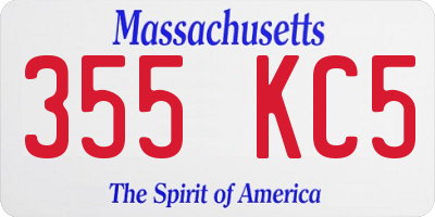 MA license plate 355KC5